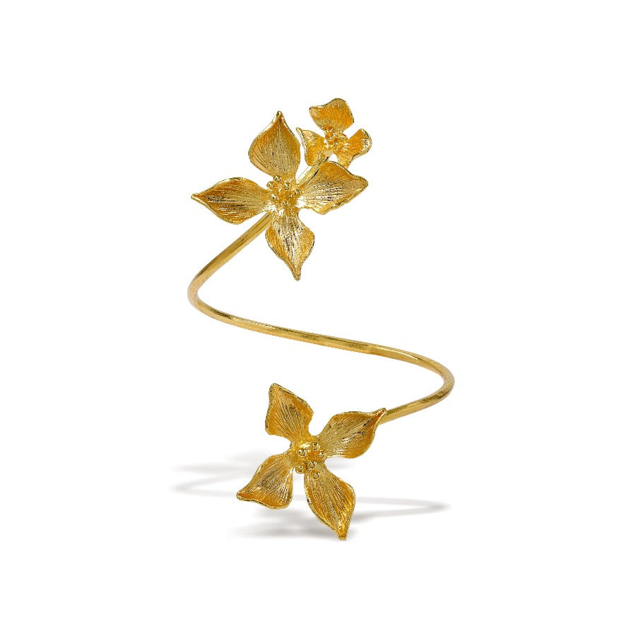 bracelet flower bendable goldplated handcrafter cuff lynyer blossom jewelryset