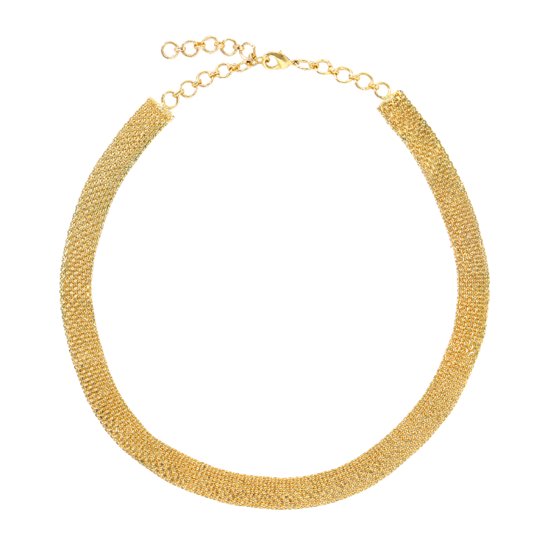 Weave chain choker necklace gold lynyer jewellery