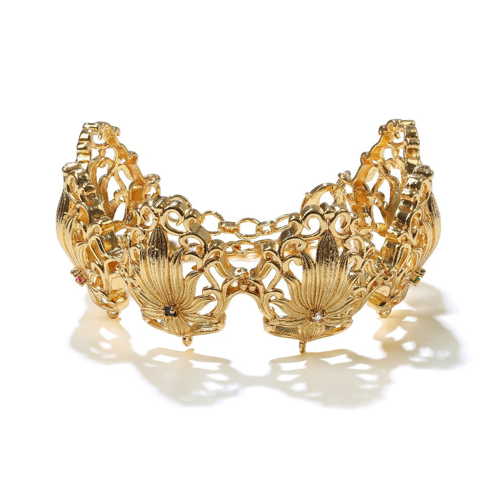 lotus bracelet gold plated statement lynyer