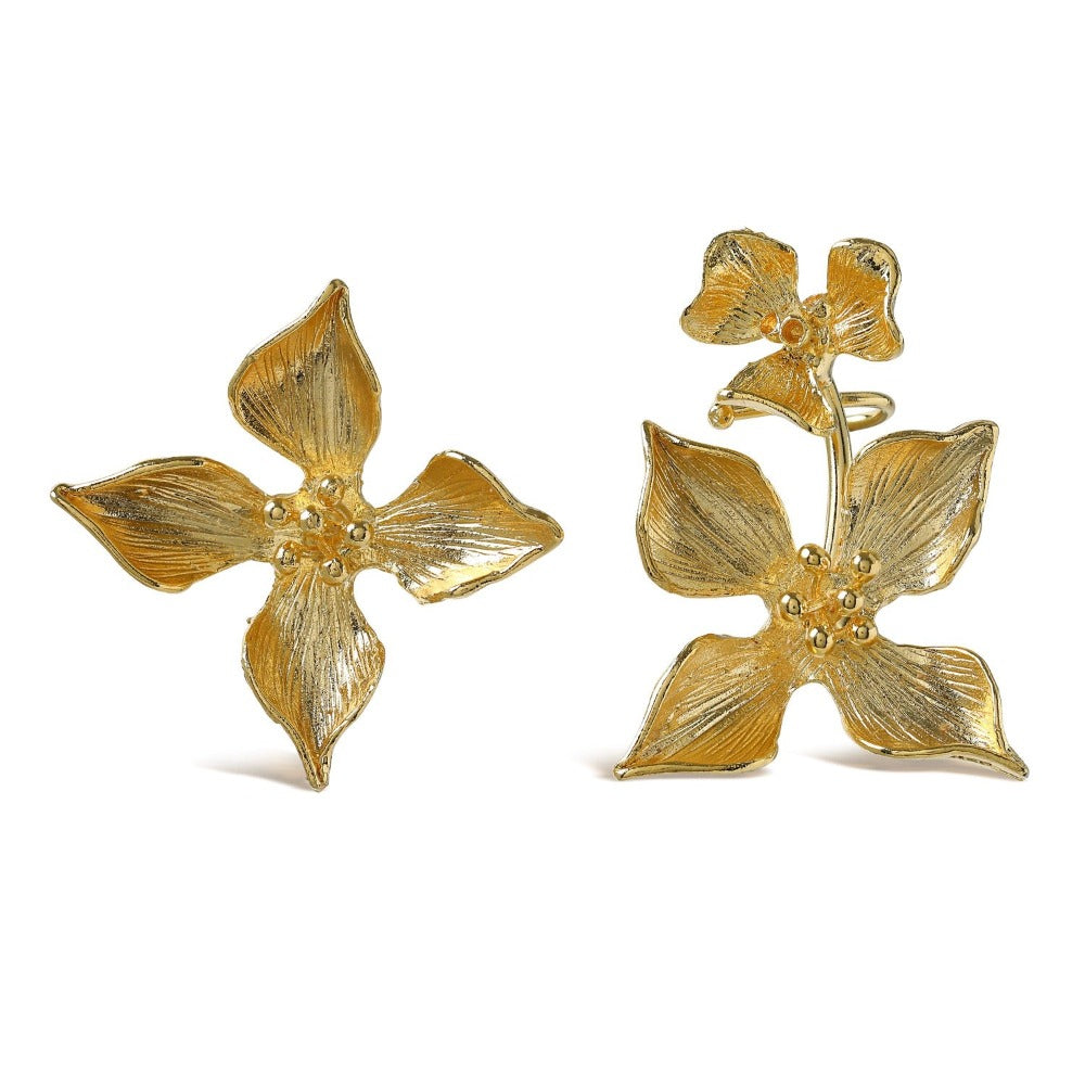 earcuff gold flower blossom jewellery earrings lynyer