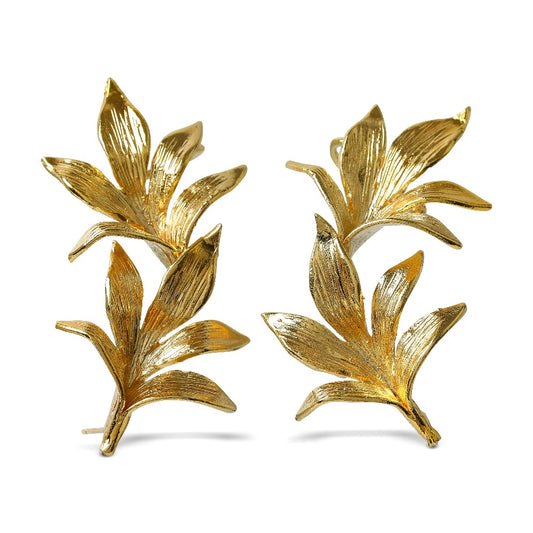 botanical lynyer earcuffs goldplated earrings