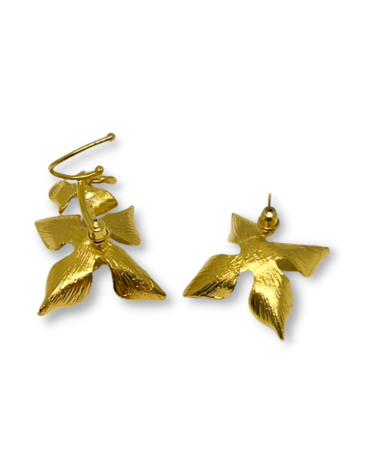  lynyer  big earrings earcuff gold flower blossom jewellery earrings