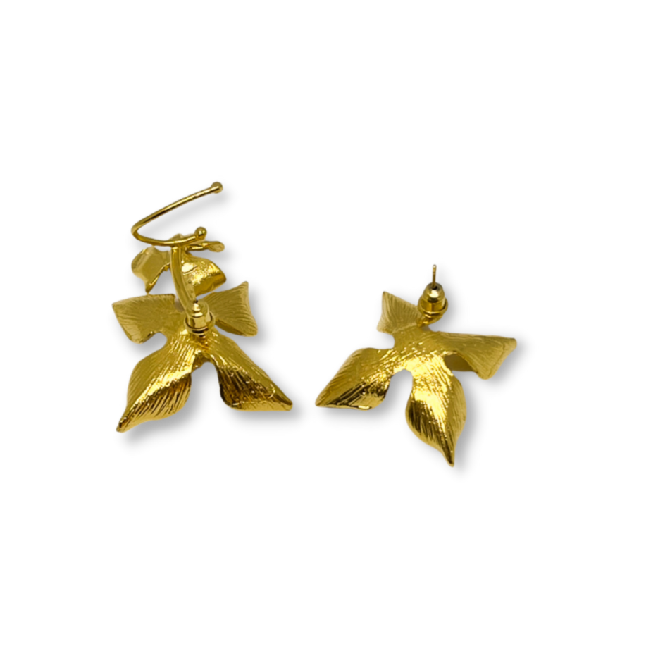  lynyer  big earrings earcuff gold flower blossom jewellery earrings