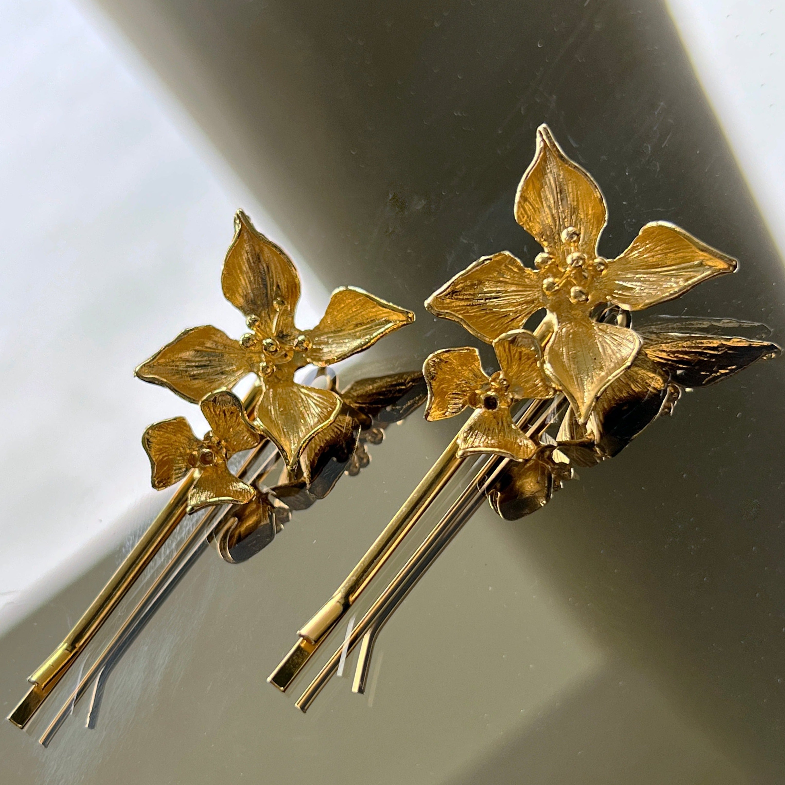 golden flower hairpins blossom hairaccessory