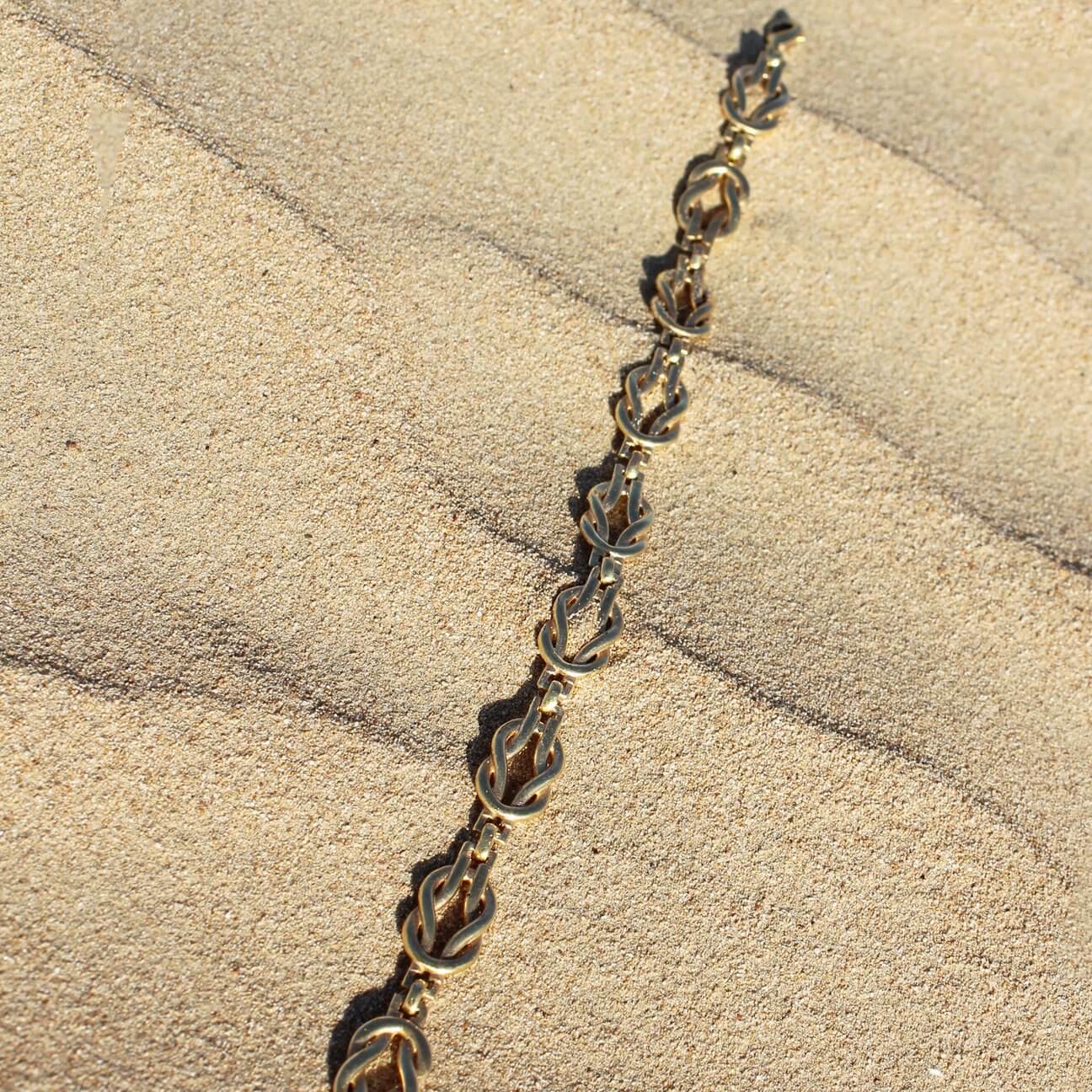 vintage inspired sailor knot necklace gold plated artisans handmade