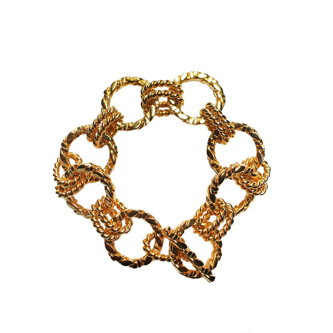 lynyer jewellery vintage statement gold bracelet chain handmade 