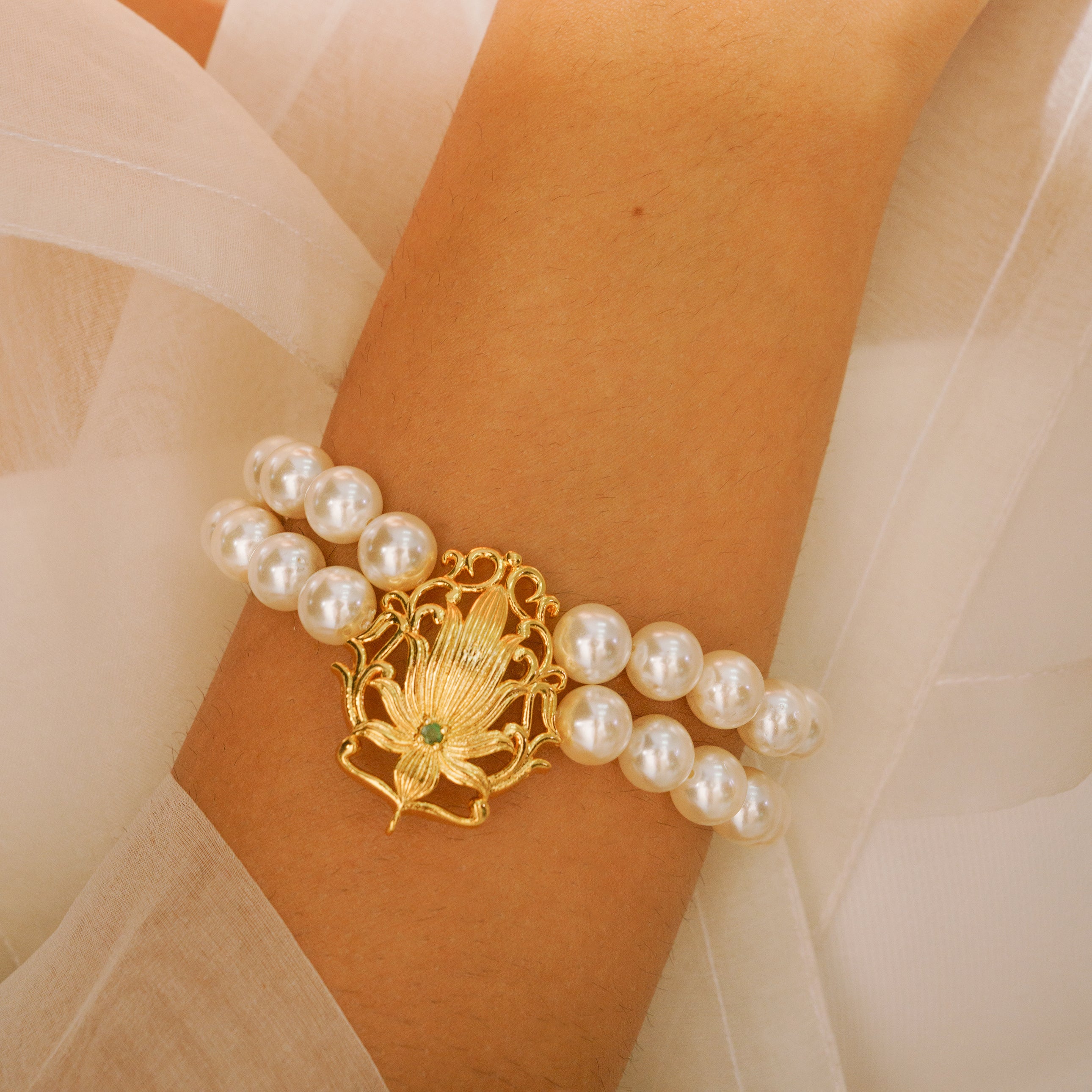 lotus pearl jewellery lynyer handmade freshwater bracelet cuff